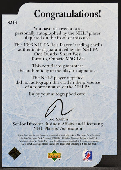 1995-96 UD Be a Player Ice Wars Auto Dale Hunter S213 Auto #1