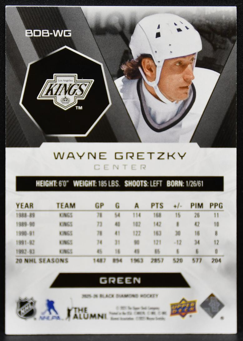 2025-26 UD Black Diamond Base Green Wayne Gretzky BDB-WG Kings 07/10 4197