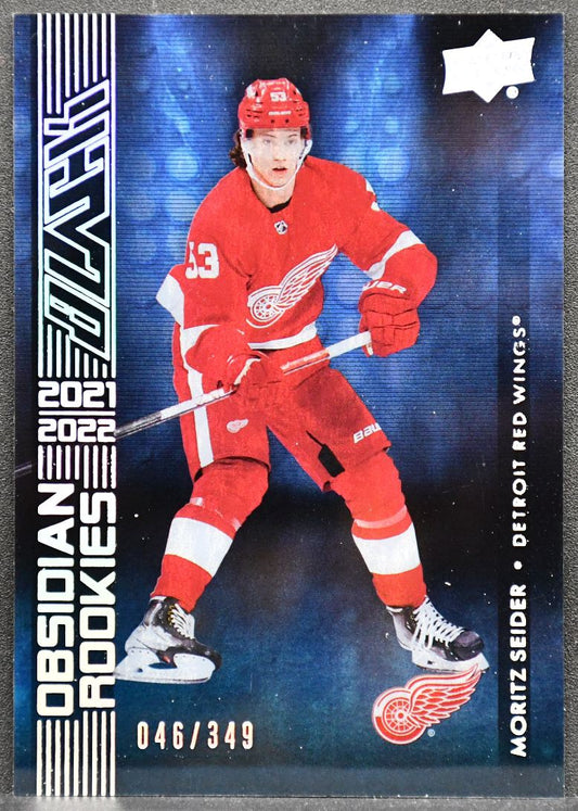 2021-22 UD Black Obsidian Rookies Moritz Seider OR-50 Red Wings RC 046/349 2158