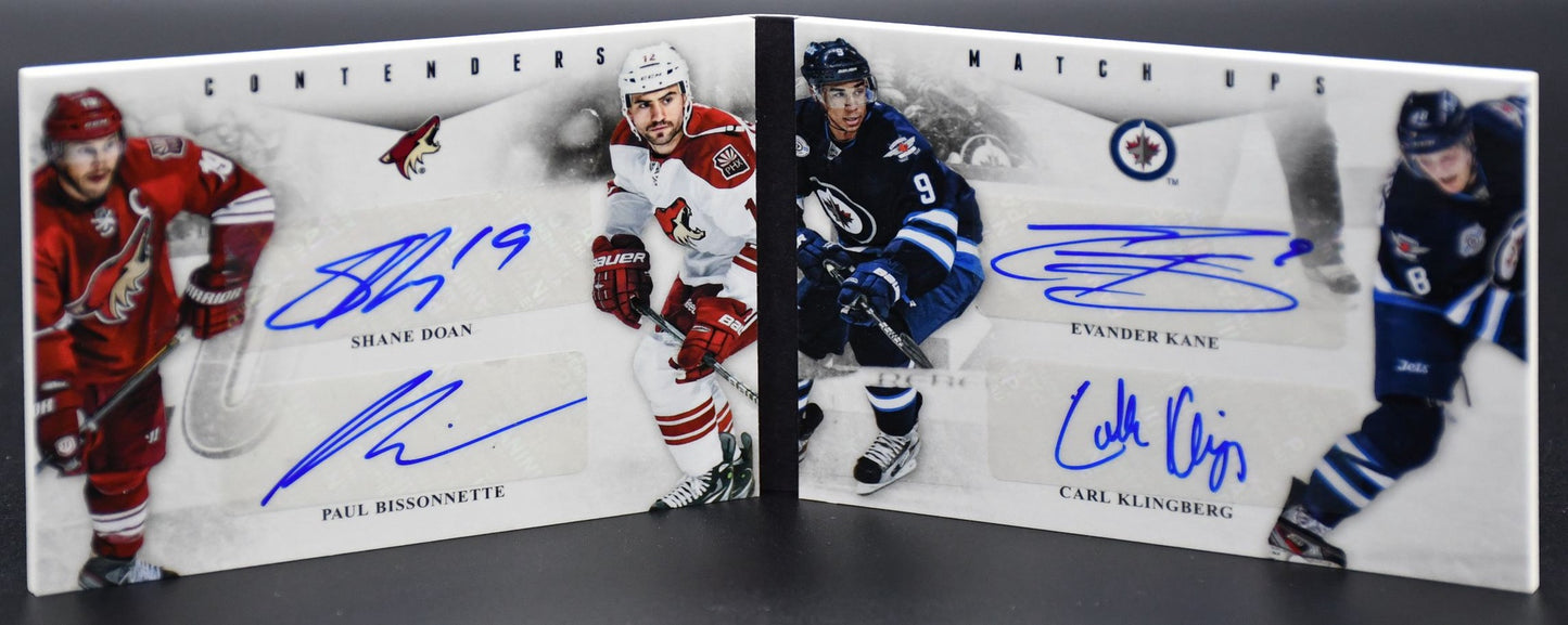 2012-13 Panini Contenders Matchups Doan/Bissonnette/Kane/Klingberg Auto