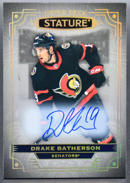 2022-23 UD Stature Update - Auto Drake Batherson 35 Ottawa Senators Auto