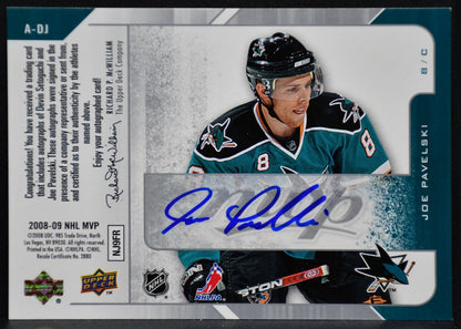 2008-09 UD MVP One on One Autographs Devin Setoguchi/Joe Pavelski Auto 1050
