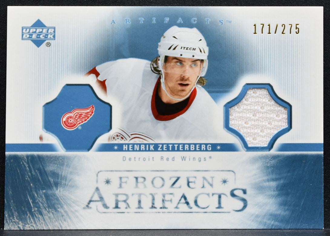 2005-06 UD Artifacts Frozen Henrik Zetterberg Red Wings 171/275 Jersey 9233