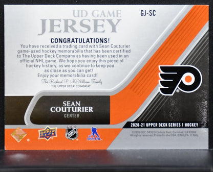 2020-21 Upper Deck Series 1 UD Game Jersey Sean Couturier Flyers Jersey 3117