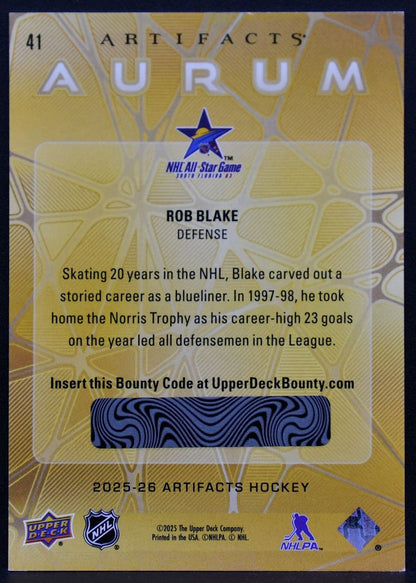 2025-26 Upper Deck Artifacts Aurum All Star Rob Blake 41 Los Angeles Kings 1671