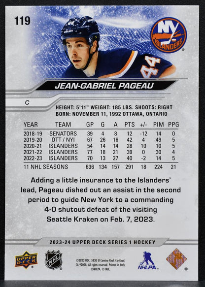 2023-24 Upper Deck Series 1 Exclusives Jean-Gabriel Pageau 088/100 6793