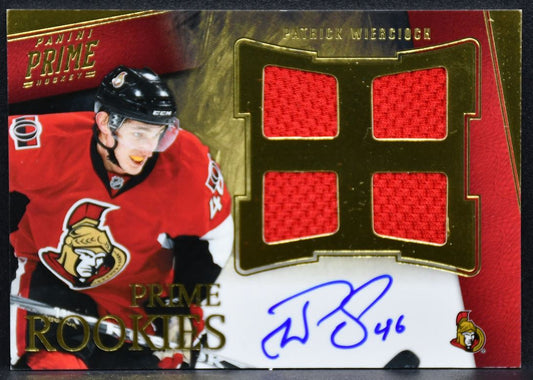 2011-12 Panini Prime Rookies Auto Jersey Wiercioch 145 RC Auto Jersey 3993