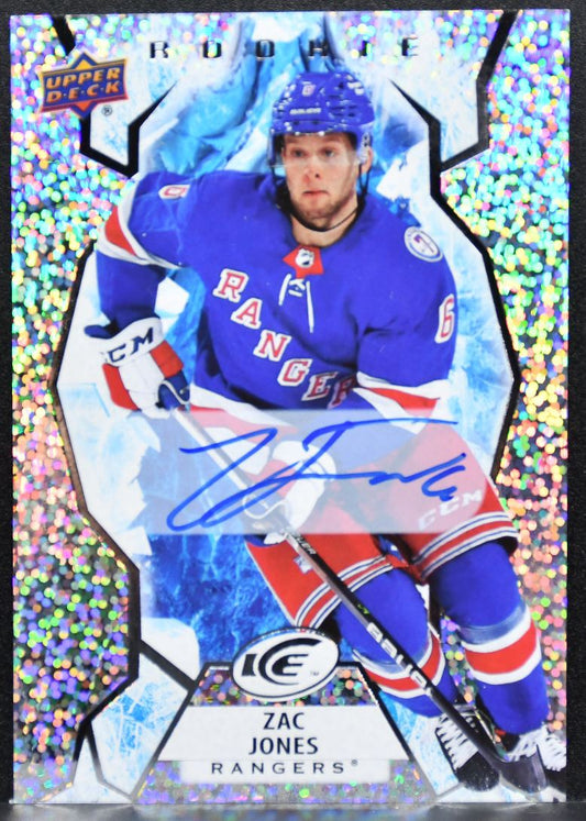 2021-22 Upper Deck Ice Rookie Auto Zac Jones 106 New York Rangers RC Auto 3128