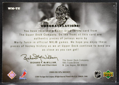 2005-06 SPx Winning Materials Marty Turco WM-TU Dallas Stars 064/350 Jersey 0154