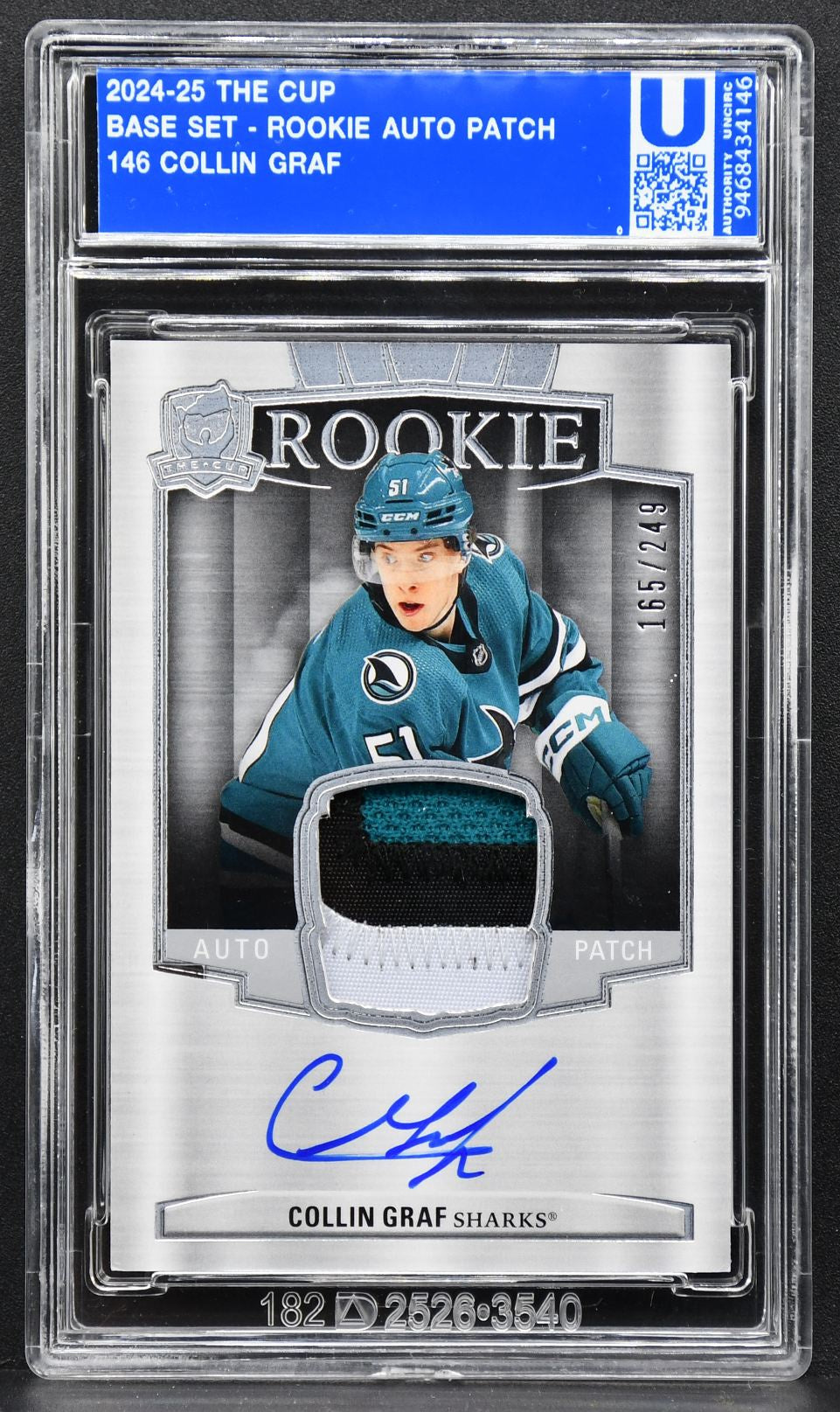 2024-25 UD The Cup Base Set Rookie Auto Patch Collin Graf 146 RC Auto Patch 2293