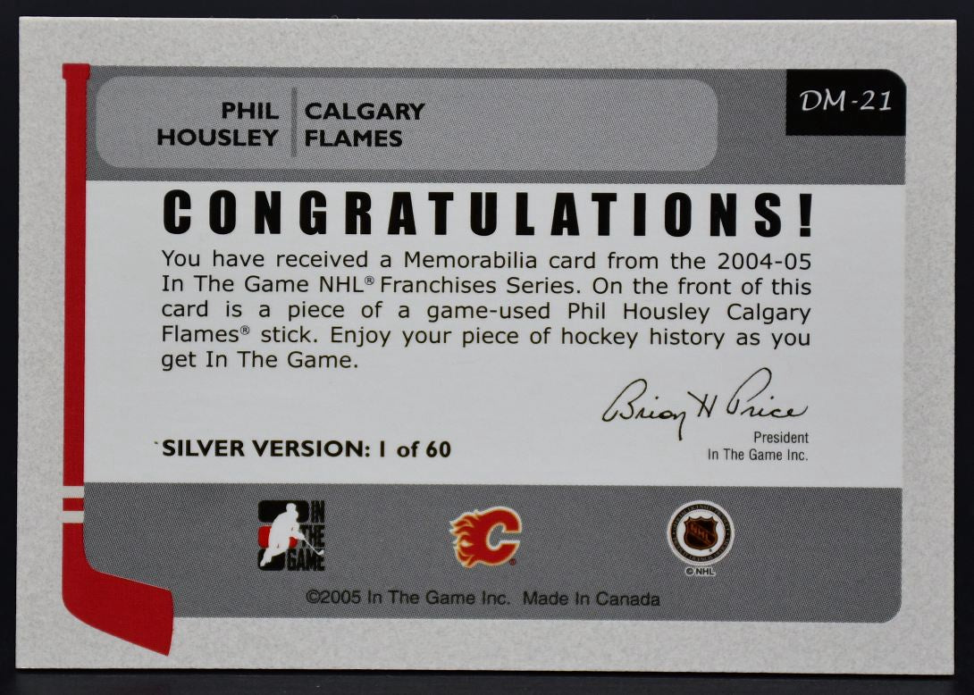 Collection 2004-05 « In The Game Franchises Double Memorabilia » : bâton et maillot de Phil Housley