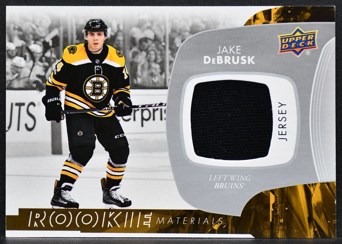 2017-18 UD Series 2 Rookie Materials Jake DeBrusk RM-JD Boston Bruins RC Jersey 3223