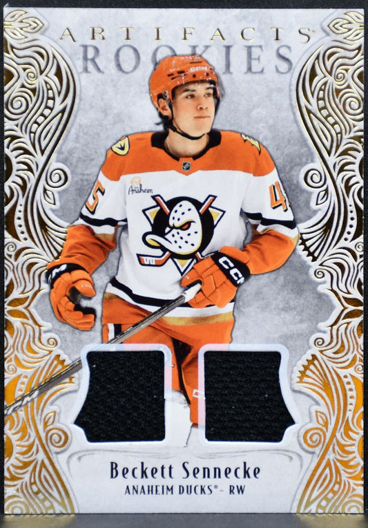 2025-26 UD Artifacts Rookies Jersey Gold Material Sennecke Ducks RC /399 5097