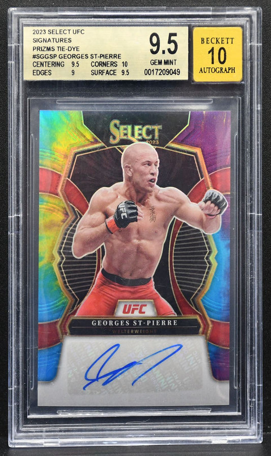 2023-24 Panini Select Signatures Tie-Dye Prizm Georges St-Pierre SG-GSP Auto 25