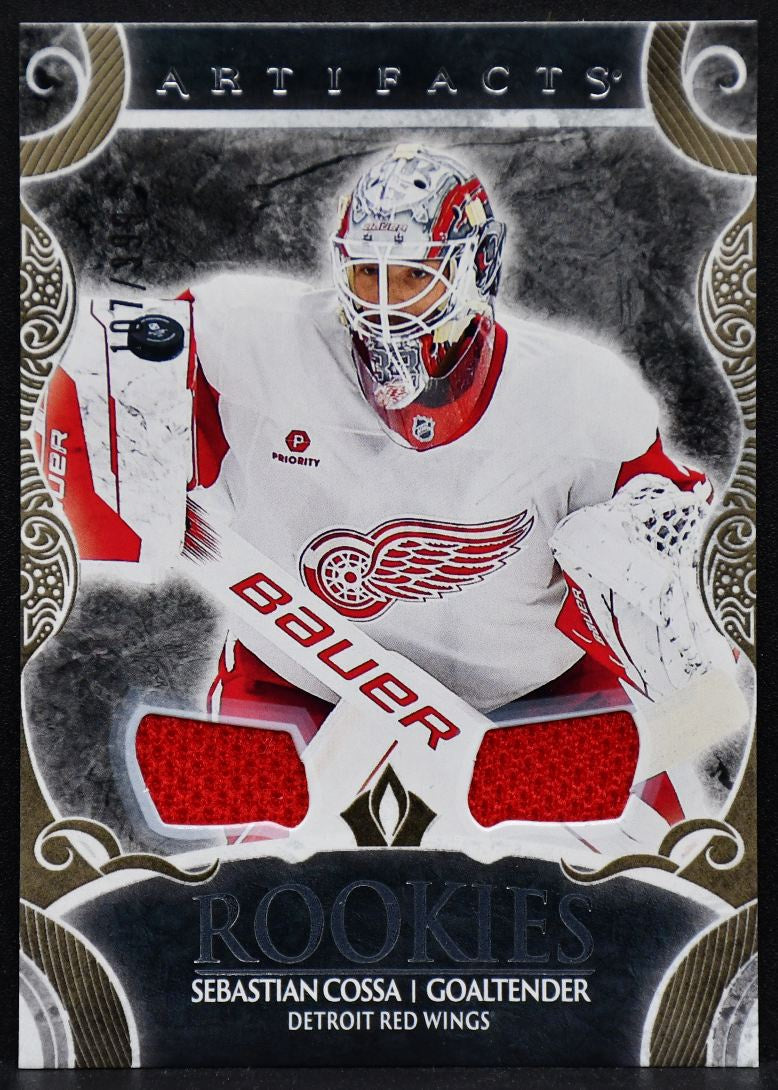 24-25 UD Artifacts RCs Gold Materials Cossa VI Detroit Red Wings RC /399 Jersey 3958