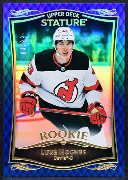 2023-24 Upper Deck Stature Rookie Blue Luke Hughes 34 RC 64/99 3160