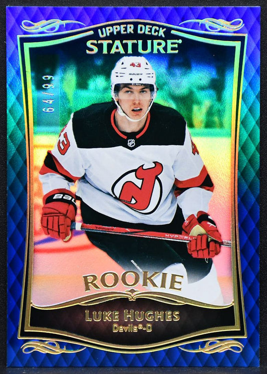 2023-24 Upper Deck Stature Rookie Blue Luke Hughes 34 RC 64/99 3160