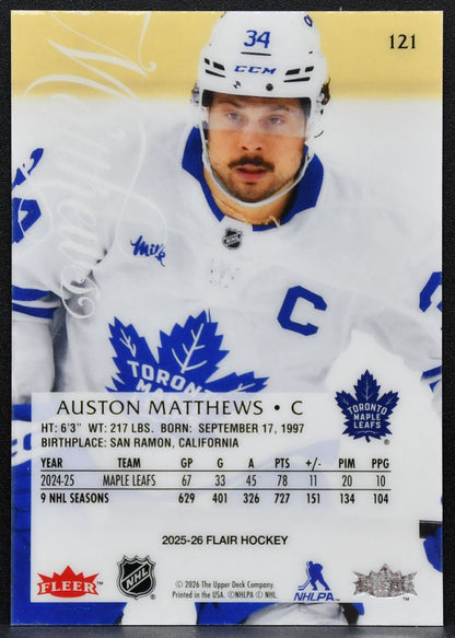 2025-26 Flair Auston Matthews 121 Toronto Maple Leafs 4889