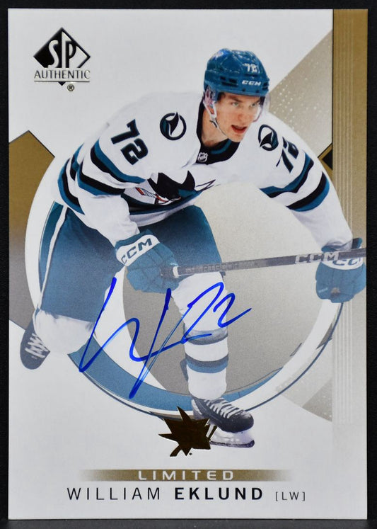 2024-25 SP Authentic Limited Auto William Eklund 71 San Jose Sharks Auto 0817