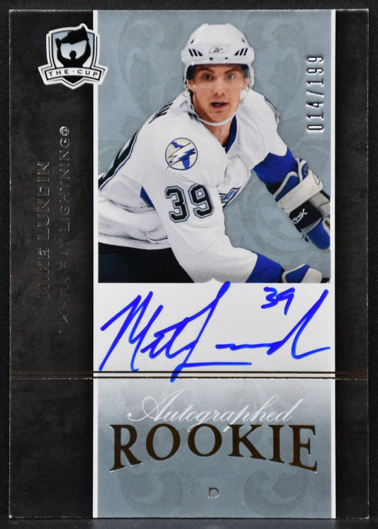 2007-08 Upper Deck The Cup Autographed Rookie Mike Lundin 116 RC Auto 3825