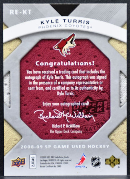 2008-09 SP Game Used Rookie Exclusive Autographs Turris RC Auto 0635