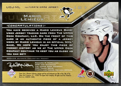 2004-05 UD Ultimate Collection Jerseys Mario Lemieux Pittsburgh Penguins /250