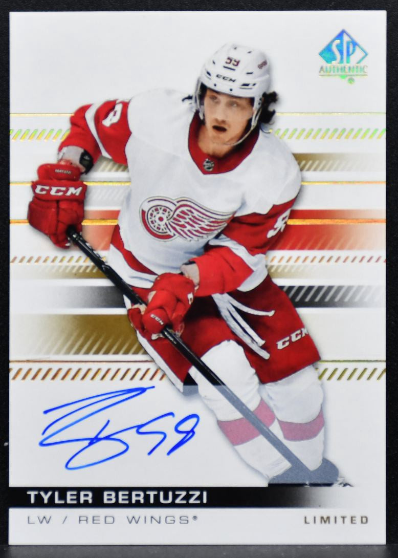 2019-20 SP Authentic Limited Auto Tyler Bertuzzi 8 Detroit Red Wings Auto 3753
