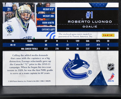 2010-11 Panini Limited Jersey Roberto Luongo /199 Jersey 1107