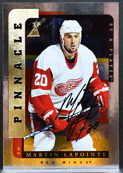 1996-97 Pinnacle Be a Player Autographs Martin Lapointe 128 Red Wings Auto 1575