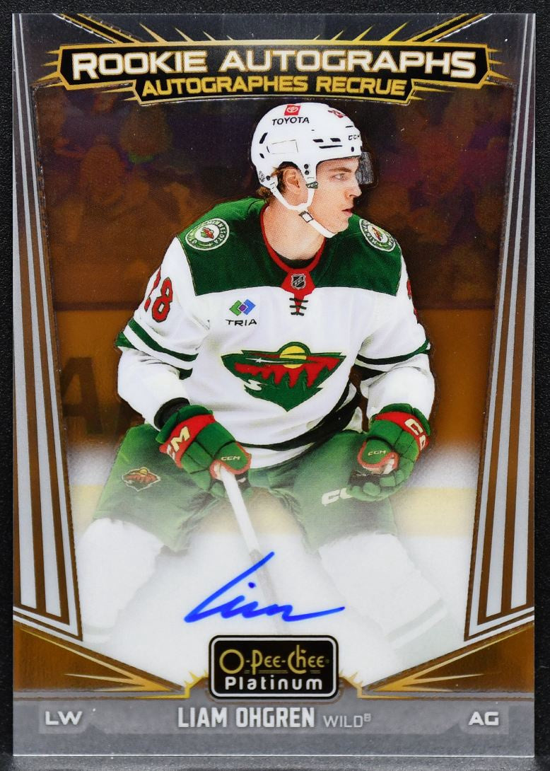 2024-25 O-Pee-Chee Platinum Rookie Auto Liam Ohgren R-LO Wild RC Auto 6771
