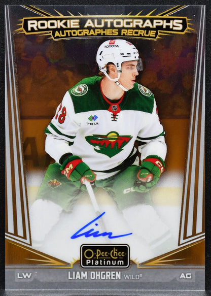 2024-25 O-Pee-Chee Platinum Rookie Auto Liam Ohgren R-LO Wild RC Auto 6771