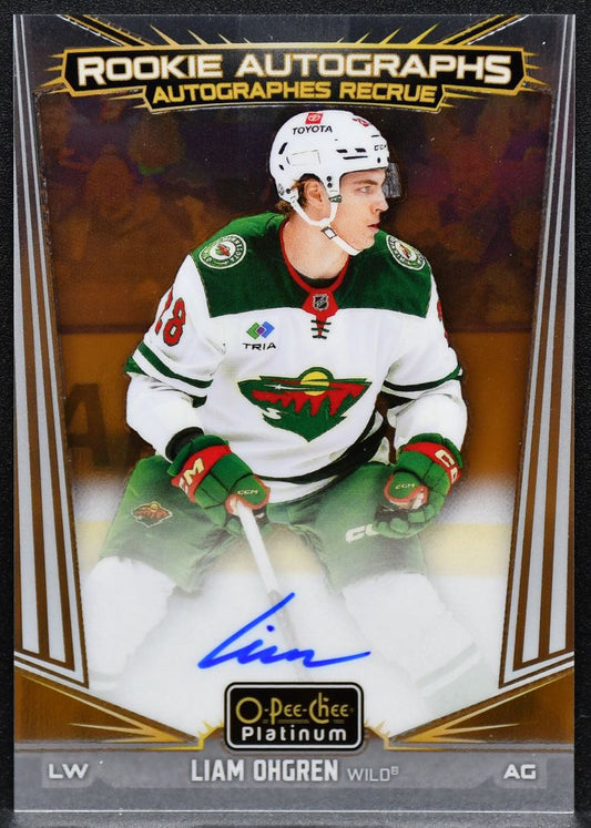 2024-25 O-Pee-Chee Platinum Rookie Auto Liam Ohgren R-LO Wild RC Auto 6771