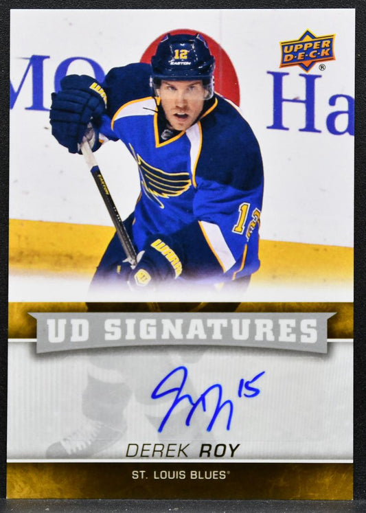 2013-14 Upper Deck Series 2 UD Signatures Derek Roy UDS-DR Blues Auto 1658
