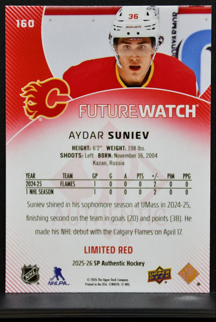 2025-26 SP Authentic Future Watch Limited Red Aydar Suniev RC 8556