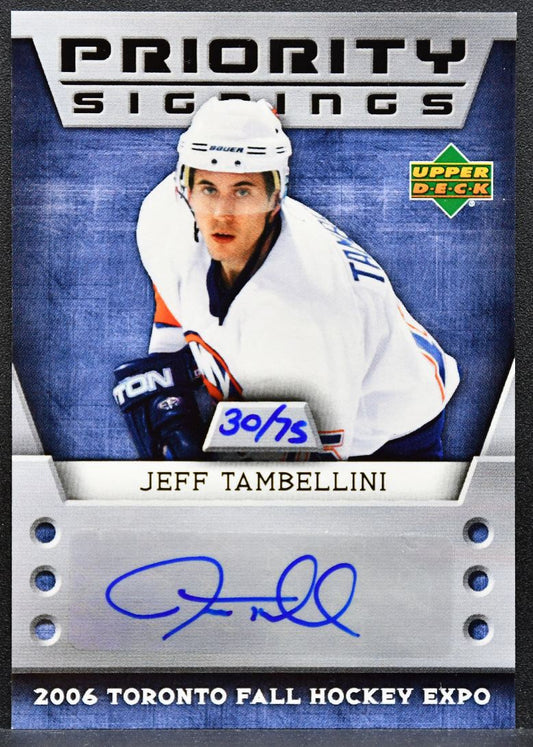 2006-07 UD Toronto Fall Hockey Expo Jeff Tambellini Islanders Auto 30/75 7118