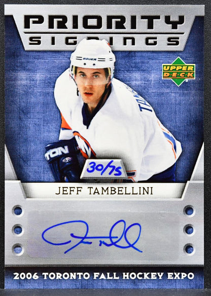 2006-07 UD Toronto Fall Hockey Expo Jeff Tambellini Islanders Auto 30/75 7118