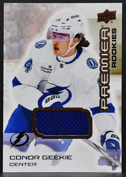 24-25 UD Premier RC Bronze Jersey Conor Geekie 122 Tampa Bay Lightning RC Jersey 7871