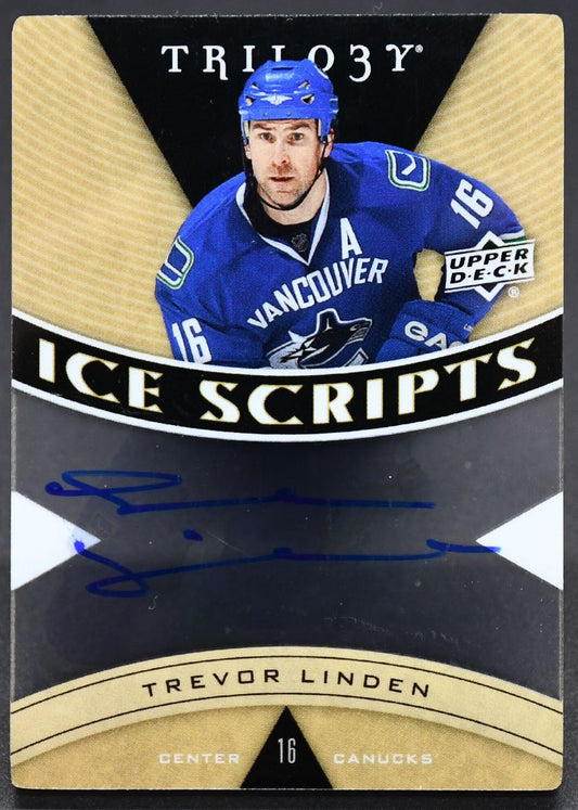 2013-14 UD Trilogy Ice Scripts Trevor Linden IS-TL Auto