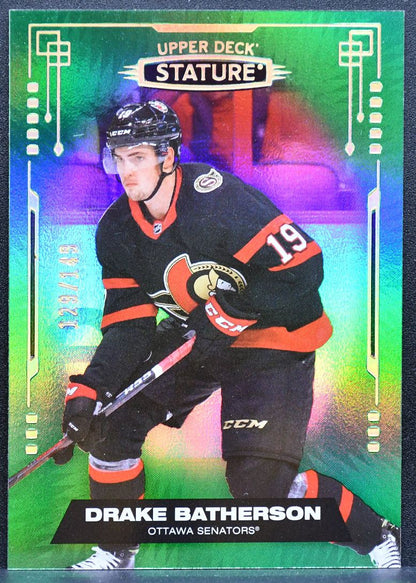 2021-22 Upper Deck Stature Green Drake Batherson 95 Ottawa Senators 129/149 0498