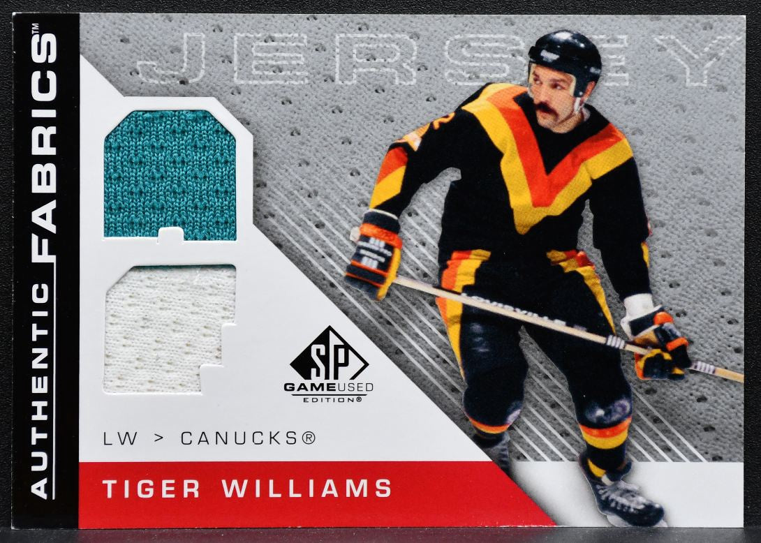 2007-08 SP Game Used Authentic Fabrics Dual Tiger Williams AF-TW Canucks 4381