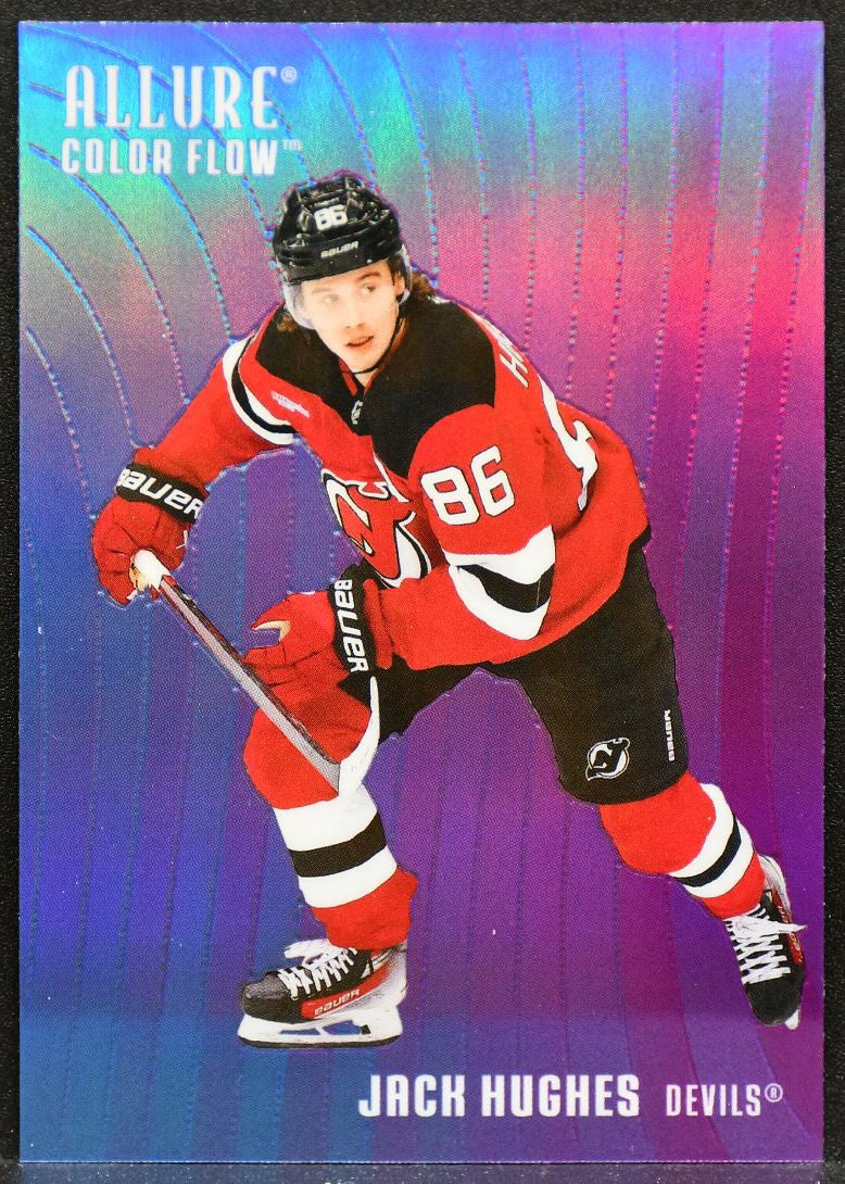 2025-26 Upper Deck Allure Color Flow Blue-Purple Jack Hughes CF-21 Devils 4050