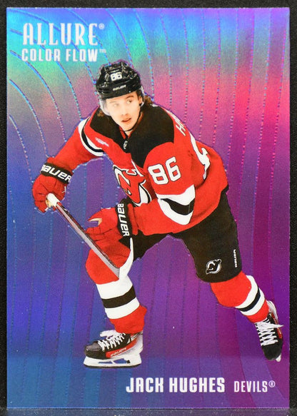 2025-26 Upper Deck Allure Color Flow Blue-Purple Jack Hughes CF-21 Devils 4050