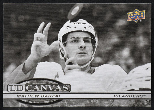25-26 UD Series 1 UD Canvas Black and White Mathew Barzal New York Islanders 2531