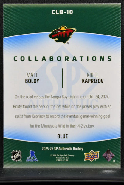 2025-26 SP Authentic Collaborations Blue Matt Boldy / Kirill Kaprizov Wild 9157