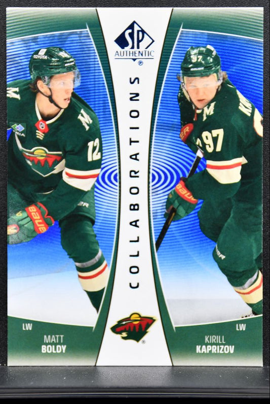 2025-26 SP Authentic Collaborations Blue Matt Boldy / Kirill Kaprizov Wild 9157