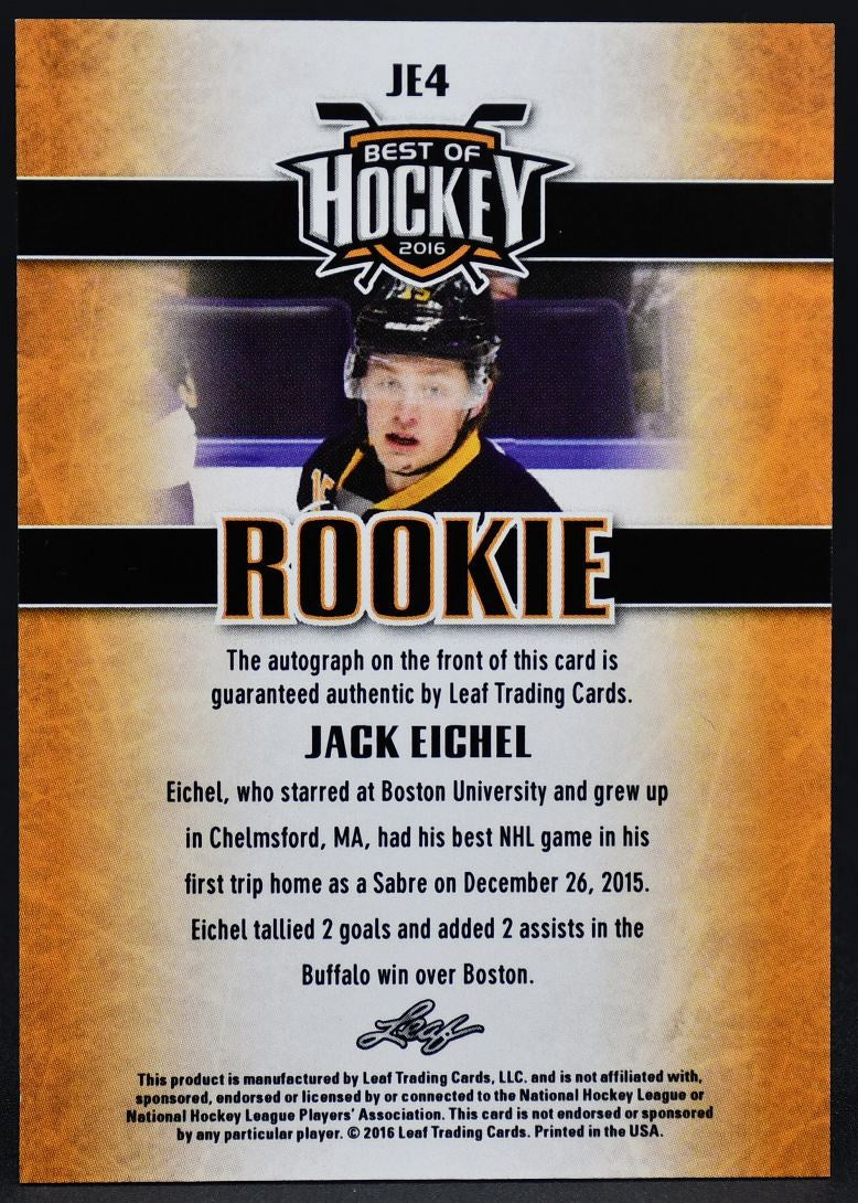 2016-17 Leaf Best Of Hockey Rookie Auto Jack Eichel ND-JE1 RC Auto