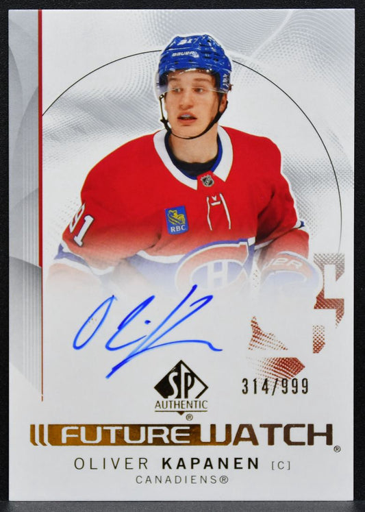 2024-25 SP Authentic Future Watch Auto Oliver Kapanen Canadiens RC Auto 3547