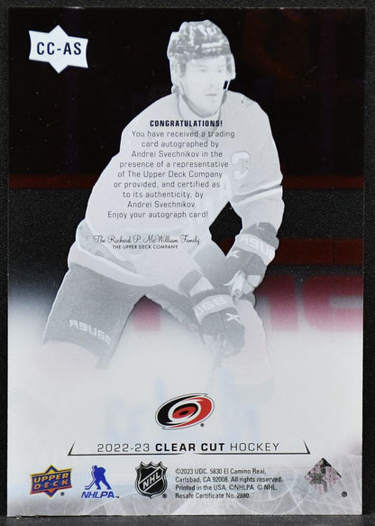 2022-23 UD Clear Cut High Gloss Parallel Andrei Svechnikov CC-AS  Auto 03/10