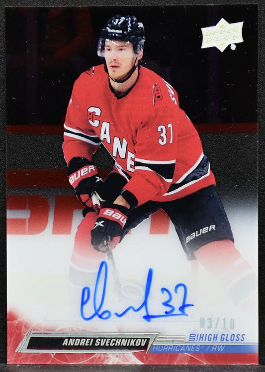 2022-23 UD Clear Cut High Gloss Parallel Andrei Svechnikov CC-AS  Auto 03/10
