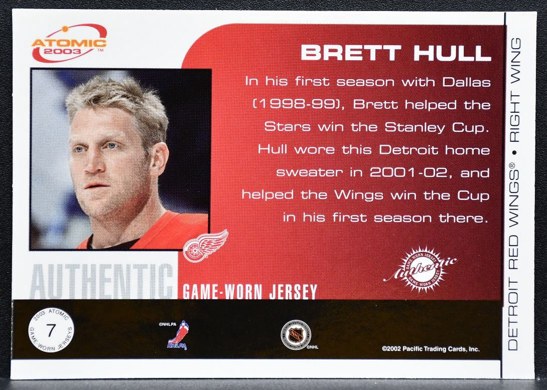 2002-03 Pacific Atomic Authentic Game-Worn Jersey Brett Hull Jersey 0035